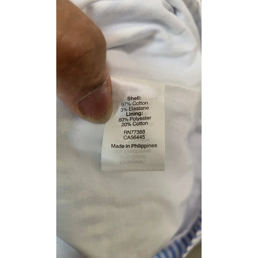 J.Crew Seersucker Dress Womens XXS Blue White Striped Tie Back Cutout Pockets - Picture 7 of 7